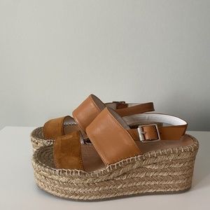 Woven Suede and Leather Brown Platform Rag & Bone Sandals